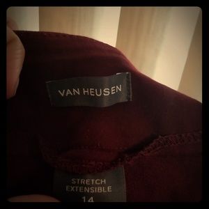 Van Heusen -stretch deep wine colored slacks.
